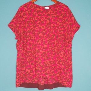 {Stylus} Boysenberry Brown Orange Animal Print Top